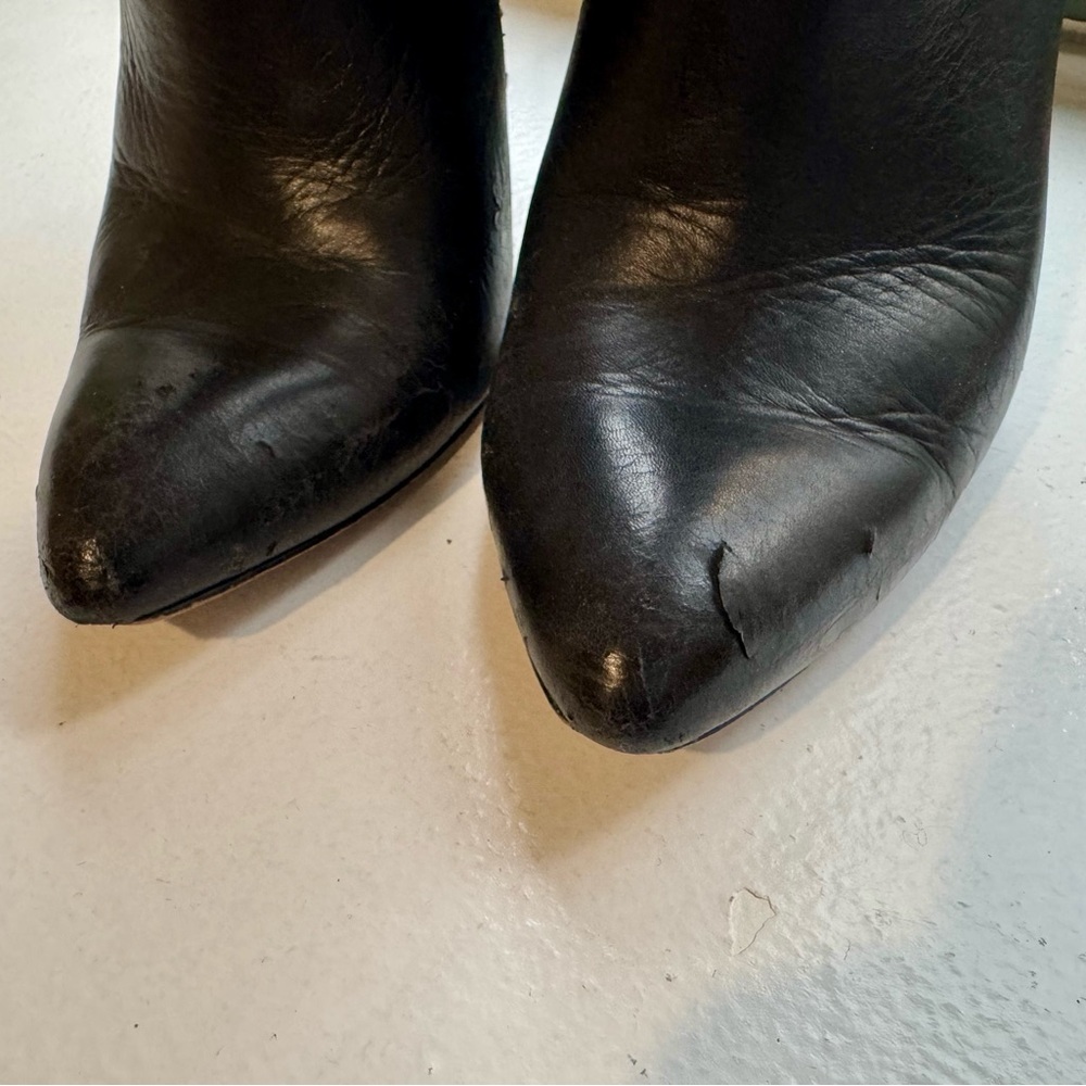 French Connection Black Leather Ankle Booties – Size 7 - Picture 4 of 9